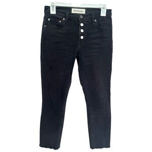 Reformation Jeans Women's Black Dark Wash High Rise Skinny Jeans Size 25